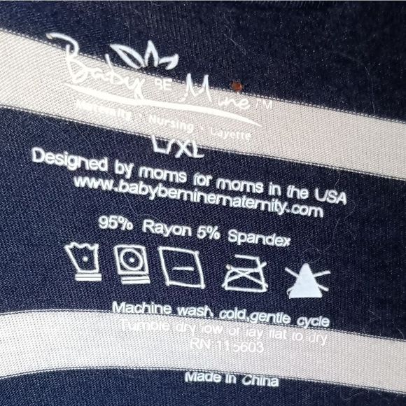 Navy & Striped robe w/attached belt - Picture 6 of 8